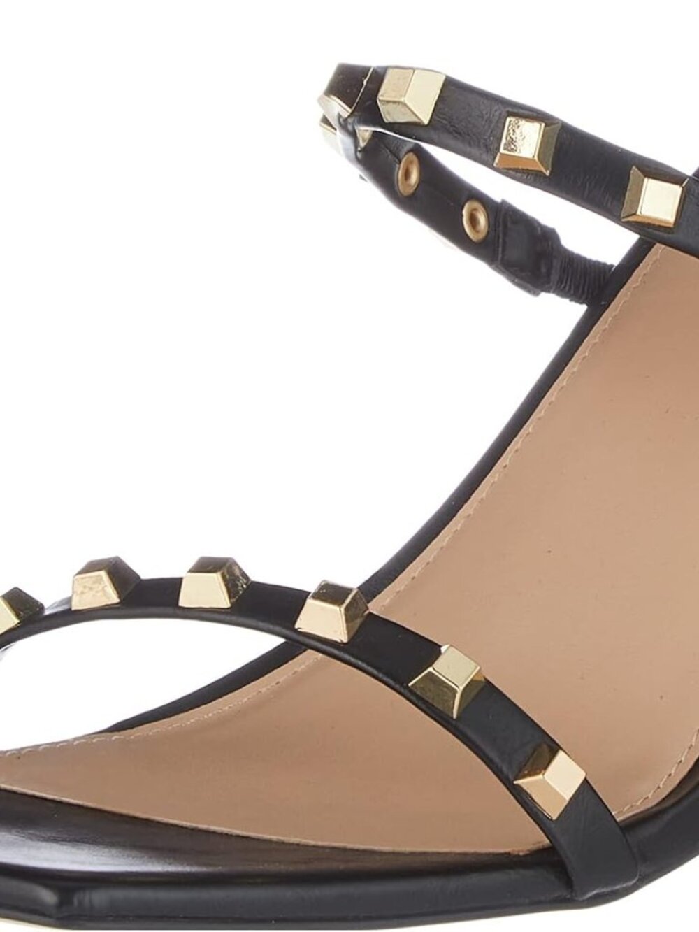 NEW Steven Black Gold Studded Block Heel Sandals Size 6 | Luxury Style